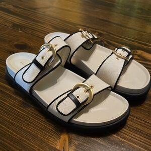 Sonoma Black and Cream Women's Sandals